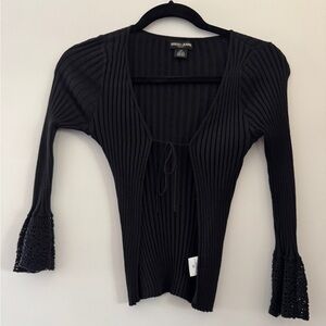 Guess Women's Black Ribbed Sweater